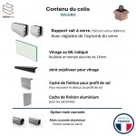 Garde-corps verre rail alu Majuro 2m | Fabrication FR