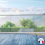 Garde-corps verre rail alu 3m Majuro | Fabrication FR