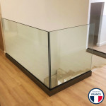 Garde-corps verre rail alu 3m Majuro | Fabrication FR