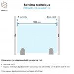 Garde-corps verre pinces alu 1m Monaco | Kit sécurisé