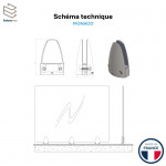 Garde-corps verre pinces alu 2m Monaco | Kit sécurisé