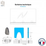 Garde-corps verre pinces alu 2m Monaco | Kit sécurisé
