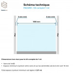 Garde-corps verre rail alu 1m Majuro | Kit sécurisé