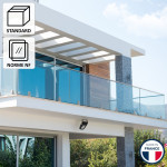 Garde-corps verre pinces alu 5m Monaco | Sécurité NF