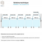Garde-corps verre pinces alu 5m Monaco | Sécurité NF