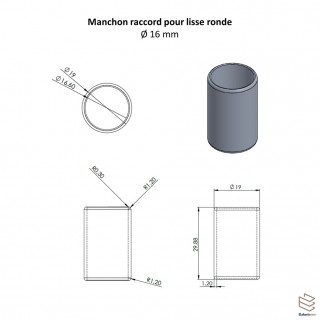 Manchon Lisse Ronde | Raccord Balustrade Garde-Corps