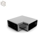 Angle Droit Fixe Main Courante Rectangle Aluminium