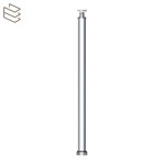 Kit montant rond Ø40 mm pré percé à sceller au sol, aluminium, Prague 5 lisses