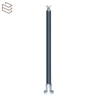 Kit montant rond Ø40 mm pré percé à visser sur platine, gris, Prague 7 lisses