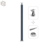 Kit montant rond Ø40 mm pré percé à sceller au sol, gris, Prague 7 lisses