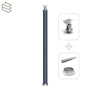 Kit montant rond Ø40 mm pré percé à sceller au sol, gris, Prague 7 lisses