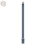 Kit montant carré 40x40 mm pré percé pose en applique, gris, Pristina 5 lisses