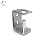 Kit montant carré 40x40 mm pré percé pose en applique, gris, Pristina 5 lisses