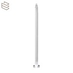 Kit montant carré 40x40 mm pré percé à visser sur platine, aluminium, Pristina 5 lisses