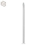 Kit montant carré 40x40 mm pré percé à sceller au sol, aluminium, Pristina 5 lisses