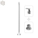 Kit montant carré 40x40 mm pré percé à visser sur platine, aluminium, Pristina 7 lisses