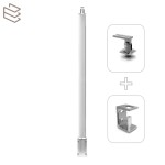 Kit montant carré 40x40 mm pré percé pose en applique, aluminium, Pristina 7 lisses