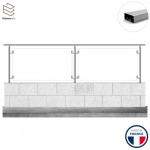 Garde-corps vitré muret DOHA : aluminium sur mesure, norme NF