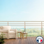 Garde-corps alu semi-vitré Sofia profil rond sur mesure