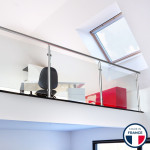 Garde-corps alu vitré Tripoli profil rond sur mesure