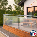 Garde-corps alu vitré Tripoli profil rond sur mesure