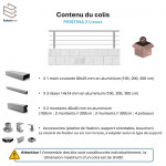 Garde-corps sur muret alu Pristina 3 lisses sur mesure