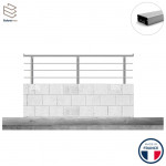 Garde-corps sur muret alu Pristina 3 lisses sur mesure