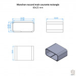 Kit Manchon Raccord Main Courante Rectangle Aluminium