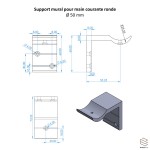 Support Mural Main Courante Ronde | Fixation Garde-Corps