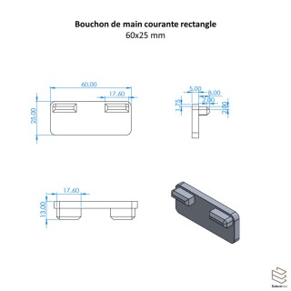 Bouchon Main Courante Rectangle | Embout Garde-Corps