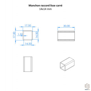 Manchon Raccord Lisse Carré | Accessoire Garde-Corps Aluminium
