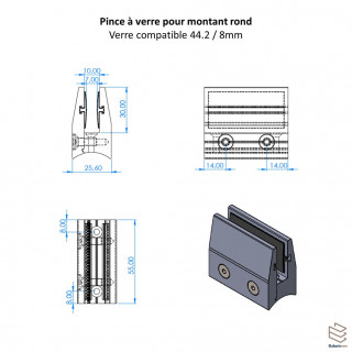 Pince à Verre Poteau Rond | Guide Installation Garde-Corps