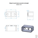 Départ Mural Main Courante Rectangle Alu