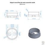 Départ Mural Main Courante Ronde | Fixation Interne