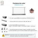 Balustrade Aluminium 2m Profil Rond - Kit Prêt à Poser