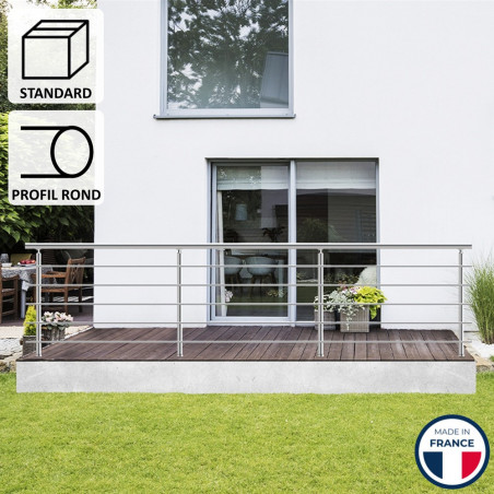 Balustrade Aluminium Profil Rond 3m Prague 5 Lisses