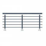 Balustrade Aluminium Pristina 5 Lisses 2m Profil Carré