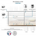 Balustrade Aluminium Pristina 7 Lisses 2m Profil Carré
