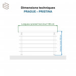 Balustrade Aluminium Pristina 7 Lisses 2m Profil Carré