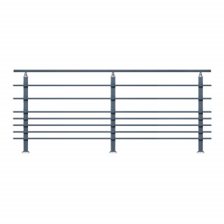 Balustrade Aluminium Pristina 7 Lisses 2m Profil Carré