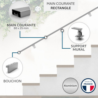 Main Courante Aluminium Bamako 3m | Kit Garde-Corps