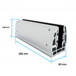 Rail sol alu 30cm pour verre garde-corps