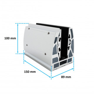 Rail de Sol Alu 15cm pour Garde-Corps Verre