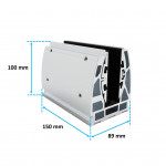 Rail de Sol Alu 15cm pour Garde-Corps Verre