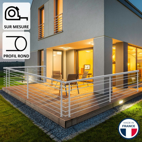 Balustrade Aluminium Profil Rond Prague 7 Lisses Sur Mesure