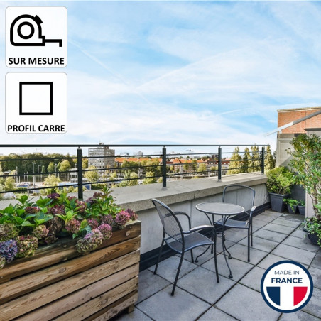 Garde-corps sur muret alu Pristina 3 lisses sur mesure