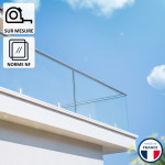 Garde-corps verre pinces aluminium sur mesure Monaco