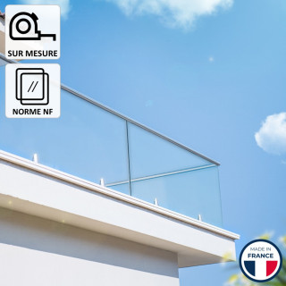 Garde-corps verre pinces aluminium sur mesure Monaco
