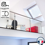 Garde-corps alu vitré Tripoli profil rond sur mesure