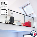 Garde-corps alu vitré Tripoli profil rond sur mesure